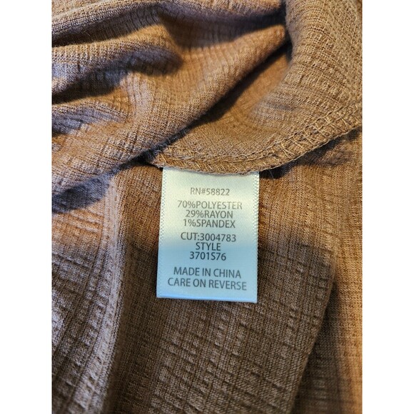 NWT Max Studio Faux Wrap V Neck Tan Cap Sleeve Ruched Top Small - Picture 9 of 10